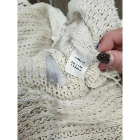 Vanity Womens Ivory Lace Bottom Sweater Size XL - Picture 5 of 7